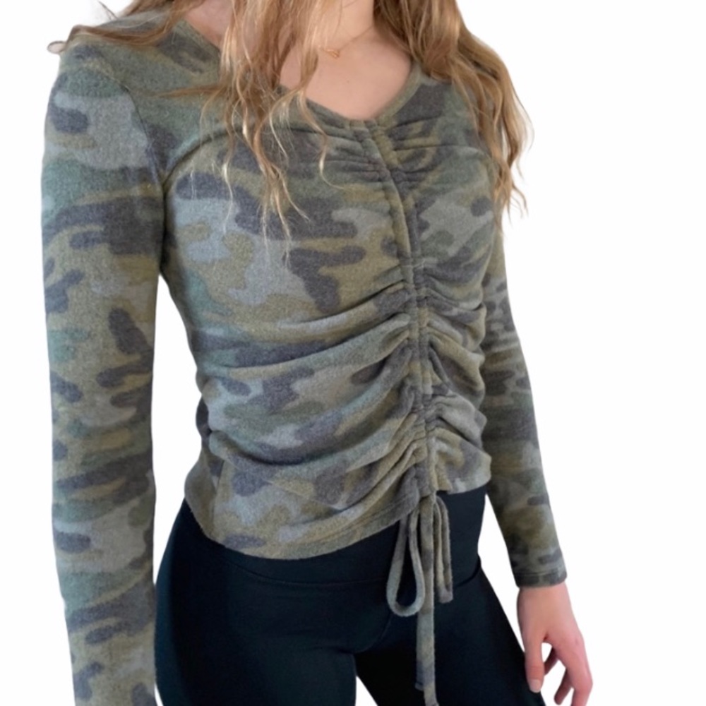 Love Wins Camo Cinch Tie Top